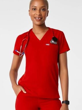 Figs Winning Red Scrub Set